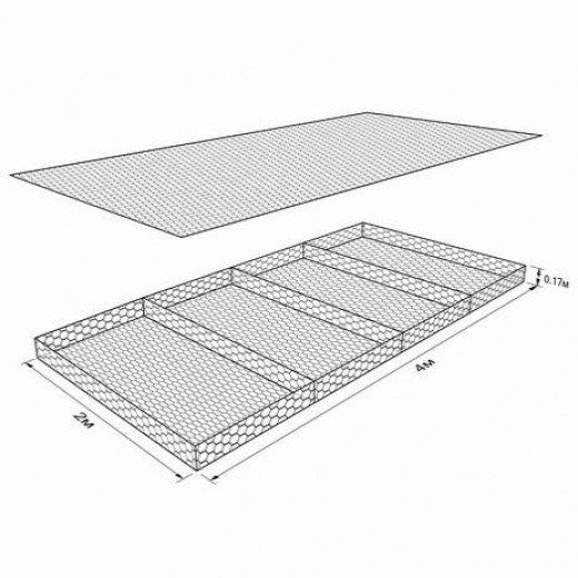 Габион ГСИ-М-4,0х2,0х0,17-С80-3,0/4,0-ЦП