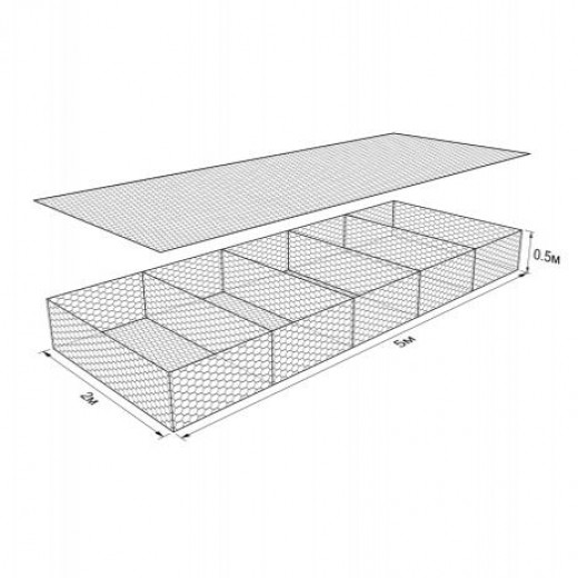 Габион ГСИ-М-5,0х2,0х0,5-С80-2,7-Ц