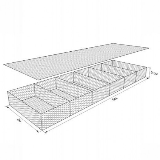 Габион ГСИ-М-6,0х2,0х0,5-С80-3,0-ЦАММ